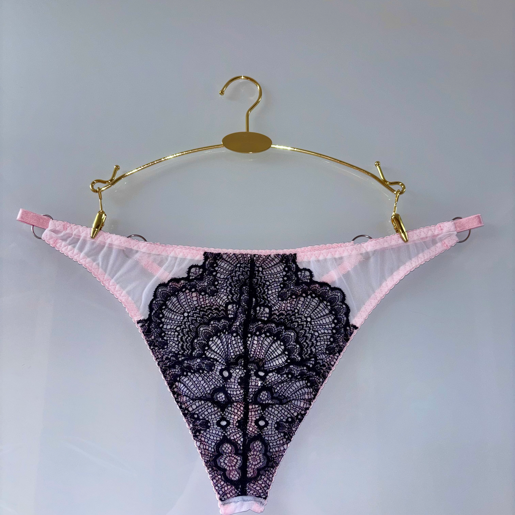 Black Pink Thongs