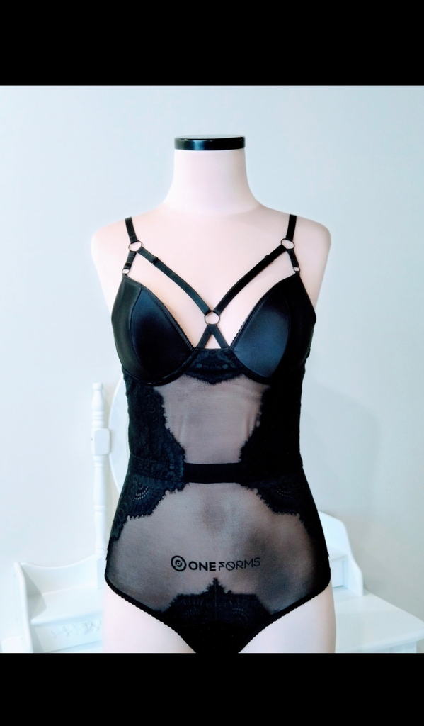 Black Satin Bodysuit