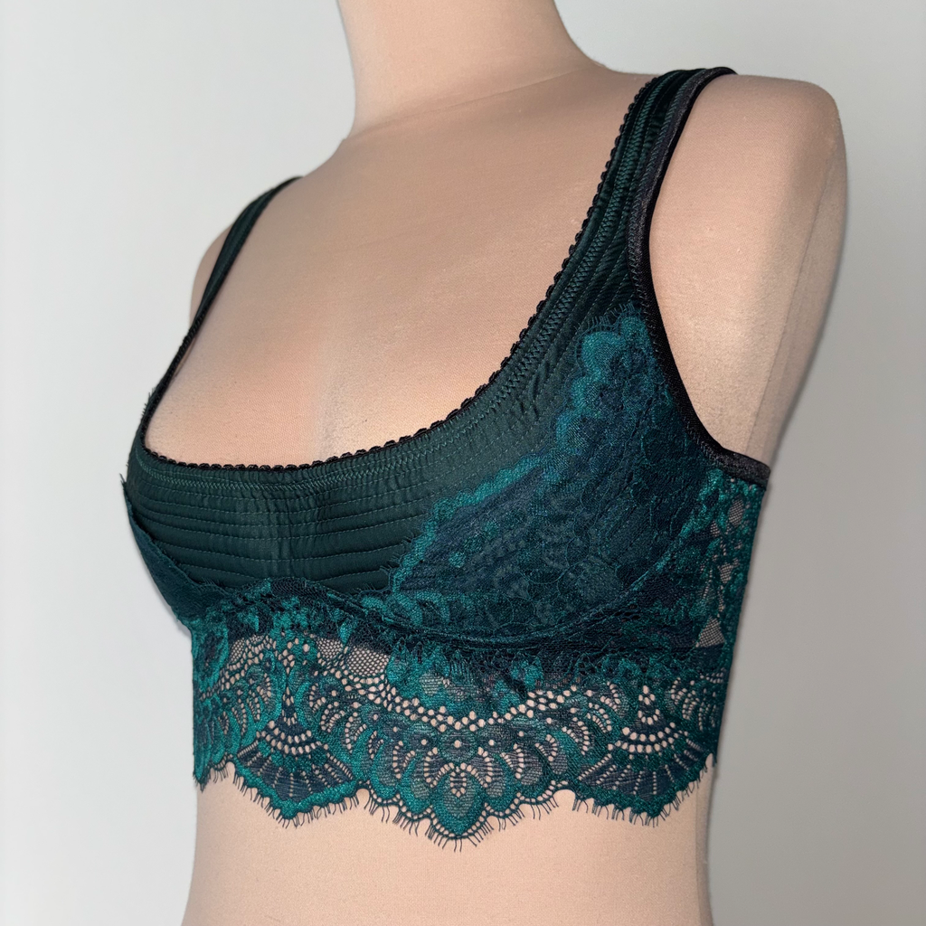 Emerald Satin Bustier